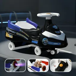 staranddaisy Baby Swing Car with LED Light & Music, Backrest Seat, Storage & 360° Swivel Rideons & Wagons Non Battery Operated Ride On image 1