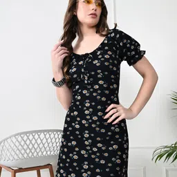 iuga Women Bodycon Black Above Knee/Mid Thigh Length Dress-picture-27