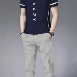 tripr Men Night Suit Set Blue, Grey Printed-picture-33