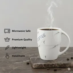 design khazana Microwave safe Coffee Print Milk Set of 2 Ceramic Coffee Mug image 2