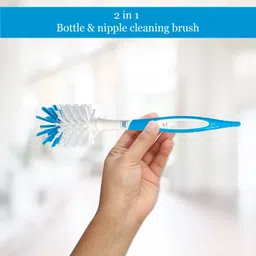 meemee Easy Grip Bottle & Nipple Cleaning Brush (Blue) image 2