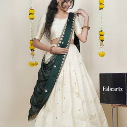 fabcartz Embroidered Semi Stitched Lehenga Choli image 3