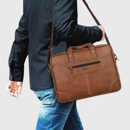 veneer Men Tan Messenger Bag image 3