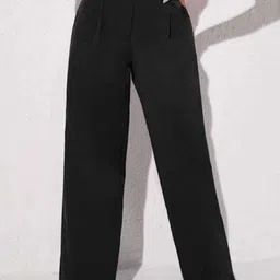 broadstar Women Loose Fit Black Lycra Blend Trousers-picture-44