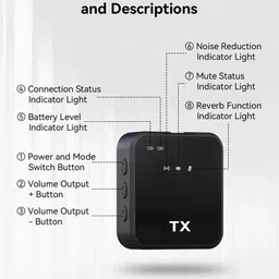 pyrros Wireless Mic for Vlogging | F11 -2 3-in-1 Mic with Noise Cancel & Long Battery Microphone image 3