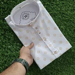 rhinefab Men Printed Cotton Blend Straight Kurta image 1