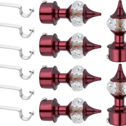 ghazian Maroon Curtain Knobs, Rod Rail Bracket Metal-picture-30