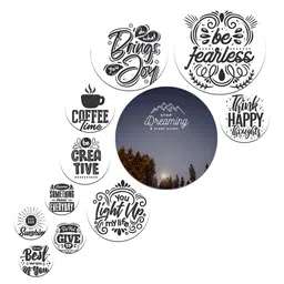 SAF White & Black 11 Pieces Motivational Quotes Wooden Wall Hanging image 2