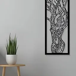 ARTROOMS Black Women Tree Metal Wall Hangings-picture-12