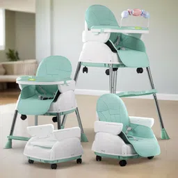 Convertible High Chair for Kids Adjustable Height Baby Booster Seat with Tray-image-34