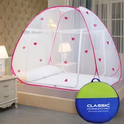 Heart design (limited edition)|King Size Foldable Machardani Polyester Washable Adults Mosquito Net-image-32