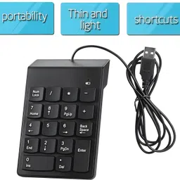 NEXZIA USB 2.0 Wired Numeric Keypad Slim Mini Number Pad Digital Keyboard 18 Key Numpad Wired Number Pad image 3