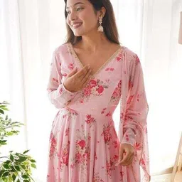 trendytydes Printed Georgette Stitched Anarkali Gown image 4