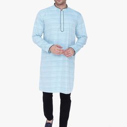 Kuons Avenue Men Blue Solid Kurta-picture-15