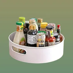 vxybea Plastic circular Revolving Storage Serving Tray – House & Culinary Area Storage Basket-picture-47