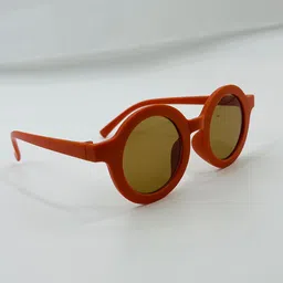 SYGA Kids Round Sunglasses with UV Protected Lens Goggles-Round-OrangeFrame&Tea image 2