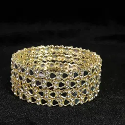 NMII Set Of 4 American Diamond Studded & Mirror Work Bangles image 1