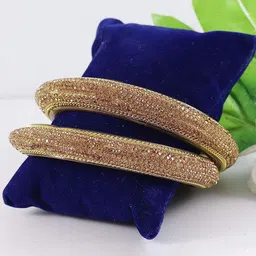NMII Set Of 2 Crystal Studded Glossy Finished Kada Bangle image 1