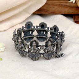 TEEJH Women Traditional Silver Oxidised Bangle-picture-8