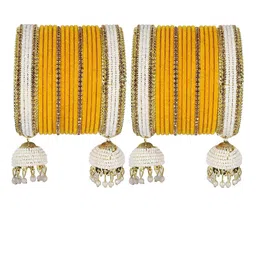 NMII 32 Pieces CZ-Studded & Beaded Velvet Bangles image 2