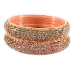 NMII Pack Of 2 Zircon Gemstone-Studded Glossy Finished Bangles image 2