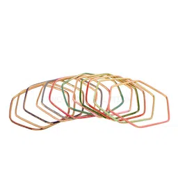 FEMMIBELLA Set Of 12 Gold Plated Hexagon Shaped Bangles image 3