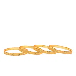 Shining Jewel - By Shivansh Set of 4 Gold-Plated Traditional Designer Bangles image 3