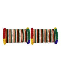 NMII Set of 86 Studded & Beaded Velvet Bridal Chuda Bangles image 4