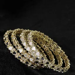 NMII Set Of 4 American Diamond Studded & Mirror Work Bangles image 5