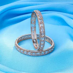 Yellow Chimes Set Of 2 Rose Gold-Plated & AD-Studded Bangles-picture-42