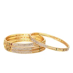 Anouk Set Of 4 Gold Plated Stone Studded Bangles image 1