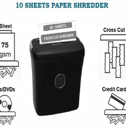 Security Store Black Paper Shredder 10 Sheets with CD and Credit Card Cutter Cross Cut Shred Type with 21 Litre Waste Bin Paper Trimmer image 5