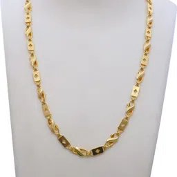 princy enterprise Elegant Statement Sporty Bollywood Style Gold-plated Biscut Lotas Chain Gold-plated Plated Brass Chain-picture-11