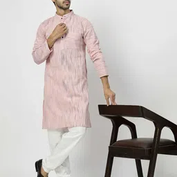 rohilcrust Men Striped Pure Cotton Straight Kurta-picture-10