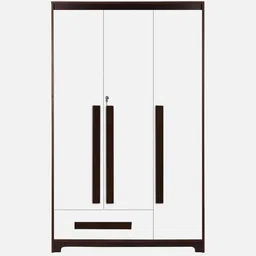 mintwud from pepperfry Regal Grand 3 Door Wardrobe in Walnut & White Finish with Lock image 5