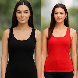 fabs Women Black, Red Tank Top/Vest-picture-43