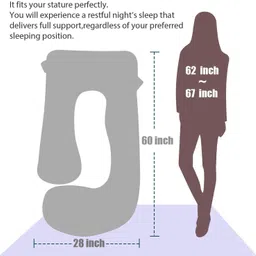 linenovation Microfibre Pregnancy Pillow Pack of 1 Solid "Enjoy full-body comfort and support for a more peaceful pregnancy journey." image 5