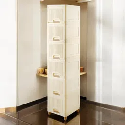 admin industries Plastic Wardrobe for Clothes Storage Organizer with Shelves PVC Collapsible Wardrobe-picture-18