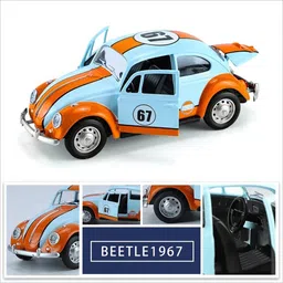 flbako 1:18 Beetle Toy Car Vintage Car Die Cast Metal Model Cars with Light Sound image 4