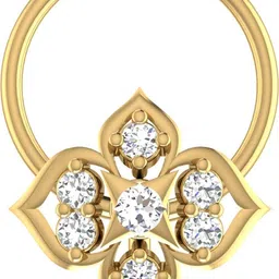 avsar Vamika 18kt Diamond Yellow Gold Nose Wire image 1