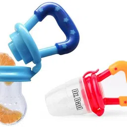 Baby Fruit Feeder / Fruit Nibbler, Soft Pacifier/Feeder for Baby Feeder - Silicone, BPA Free Plastic Handle-image-7