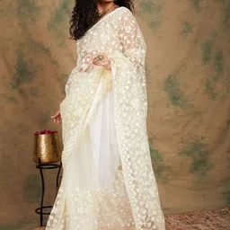 Sangria Floral Embroidered Sarees image 3