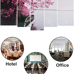 Kuber Industries Pink 5 Pieces Flower Scenery Wall Paintings image 3