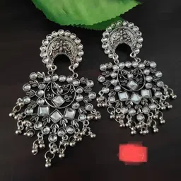 Samridhi DC Set Of 2 Silver-Plated Oxidised Contemporary Earrings-picture-15