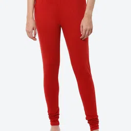 Biba Women Red Solid Churidar-Fit Ankle-Length Leggings-picture-49