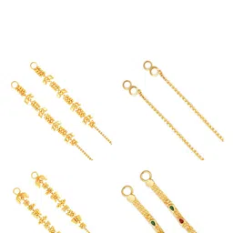 Vighnaharta Set of 4 Gold-Plated Floral Ear Cuff Earrings-picture-19