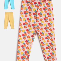 MINI KLUB Infant-Girls Pack Of 3Printed Ankle-Length Leggings-picture-41