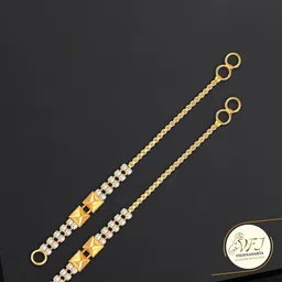 Vighnaharta Set Of 2 Gold-Plated Stone Studded Ear Cuff Earrings-image-16