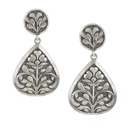 Biba Silver-Plated Oxidised Contemporary Drop Earrings-picture-29