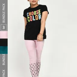 IndiWeaves Girls Pack Of 3 Comfort Fit Pure Cotton Ankle Length Leggings-picture-56